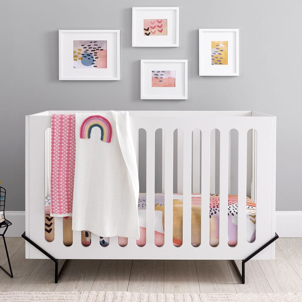 Organic Lexi Cot Fitted Sheet Pink West Elm Australia